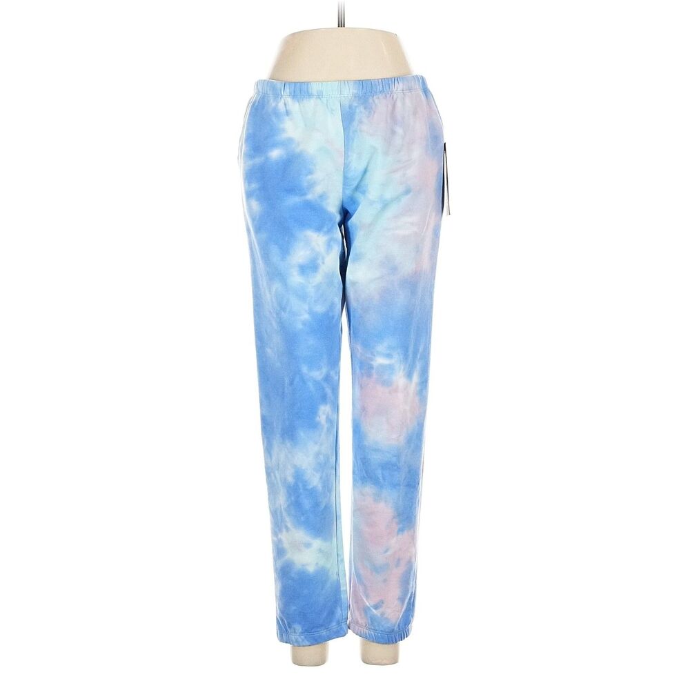WILDFOX Pink Blue Painted Sky Tie Dye Wash Rory Jogger Sweat Pants - M